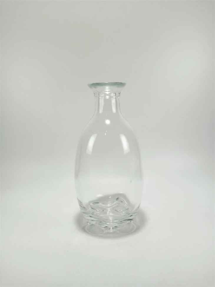 375ml Unique Shape Vodka Bottle Frosted White Glass Bottle For Gin